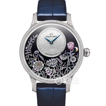 雅克德罗艺术工坊系列J005014211蓝色表带搭载自动机械免费不收费禁用视频33MM女士手表