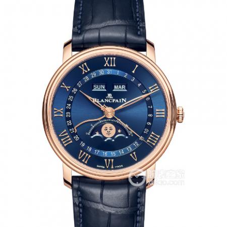 OM厂宝珀经典系列6654-3640-55蓝色欧洲无矿转码6654.4机芯40MM男士手表