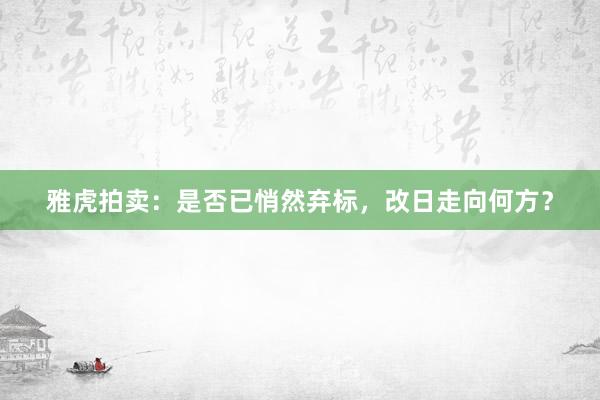 雅虎拍卖:是否已悄然弃标,改日走向何方?